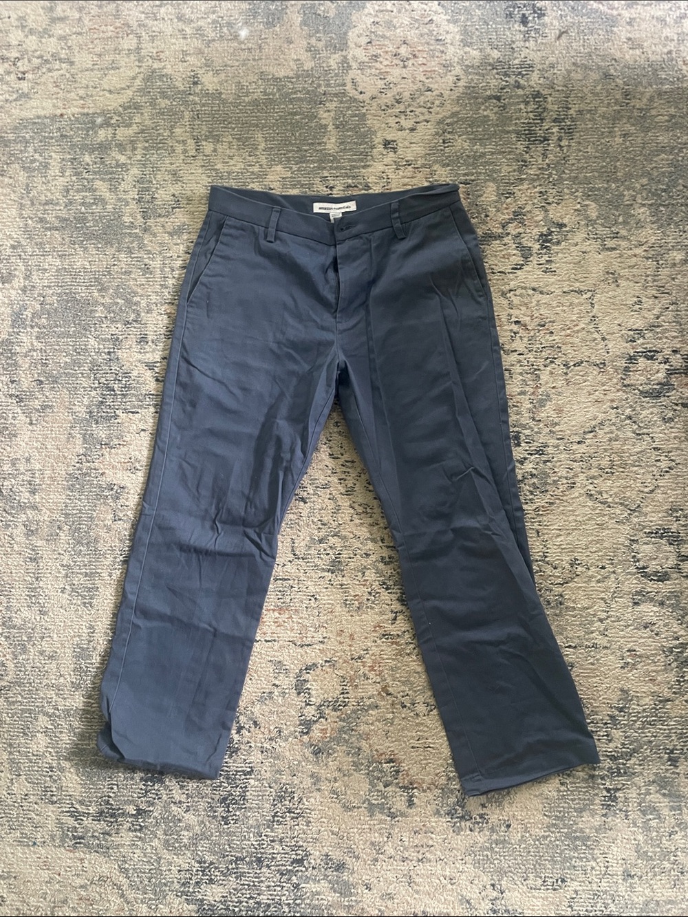 Amazon Essentials Men's Navy Flat Front Dress Pants